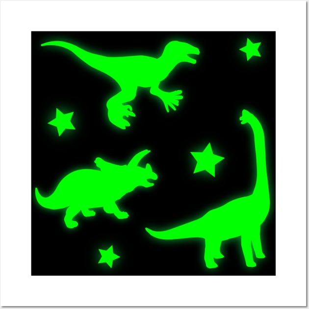 Glowing Dinosaur Wall Art by PeachesPaisleyProton